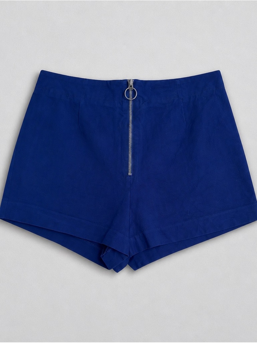 Anthropologie Royal Blue High-Waist Zip Front Shorts